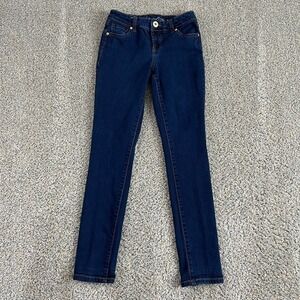 INC Denim Jeans Women's 0 Petite Skinny Leg Low Rise Stretch Dark Wash Casual